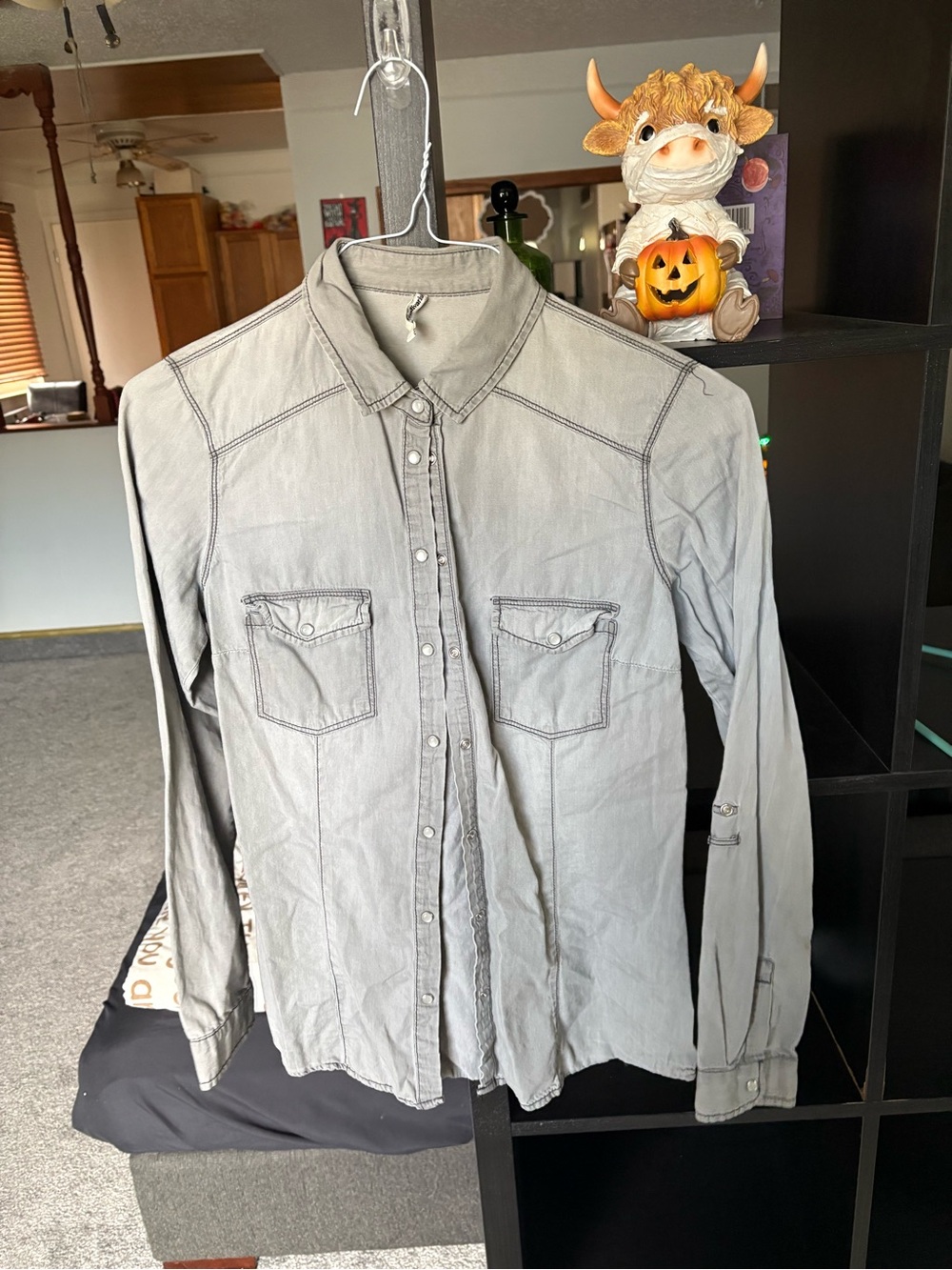 stradivarius Light Gray Casual Button-Down Shirt